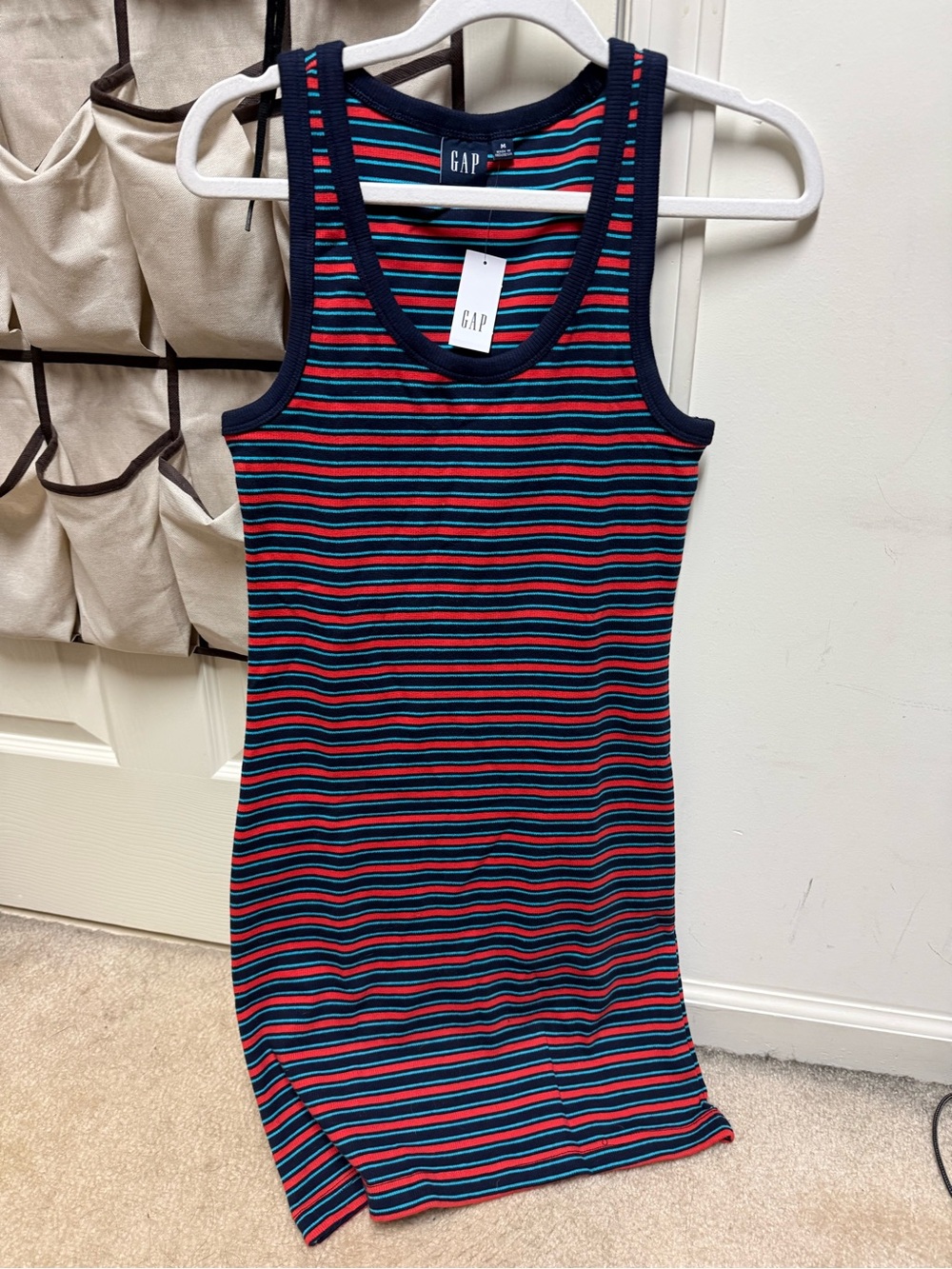 NWT GAP Navy Tank Dress with Red and navy Stripes